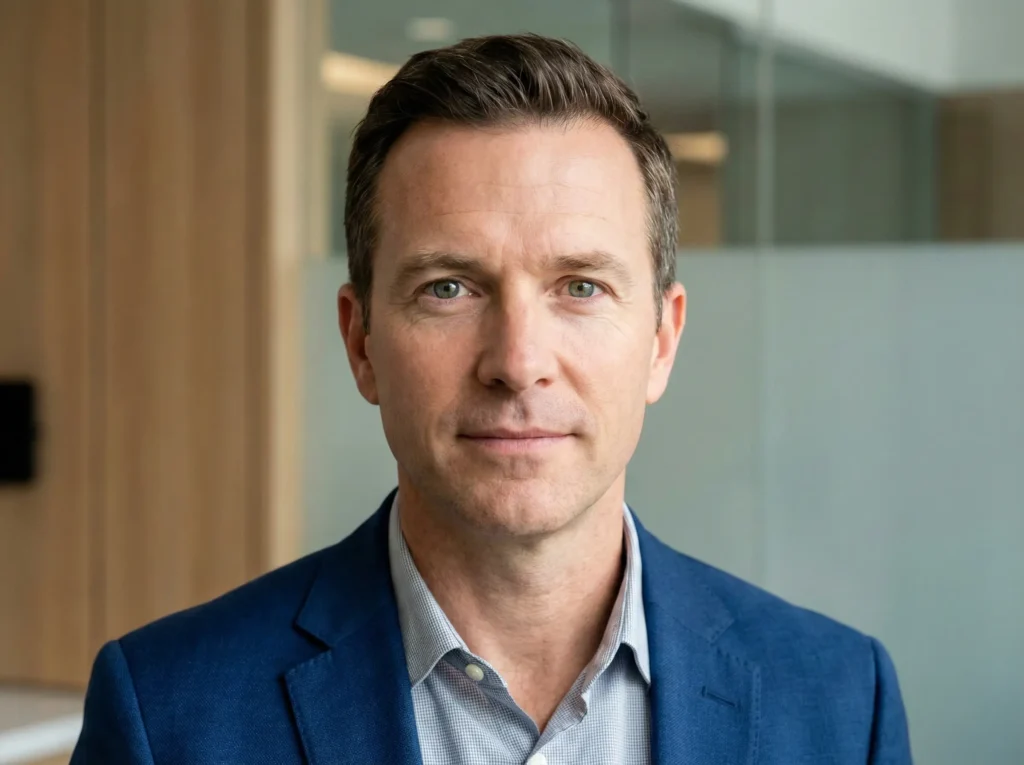 Retrato de hombre maduro mostrando una mirada rejuvenecida y descansada tras un procedimiento de blefaroplastia masculina